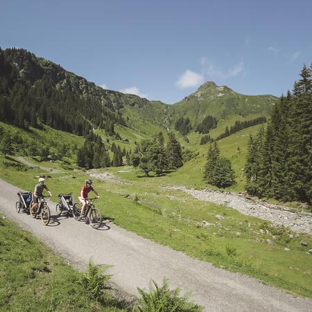 mountain bike route with small children